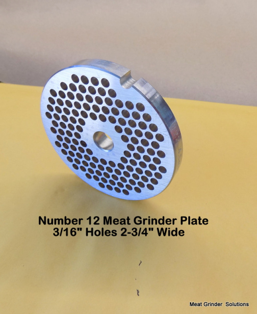 Hobart 4812 #12 Meat Grinder 00-016424-00002 Chopper Plate 3/16" Holes Right Size Holes For Second G